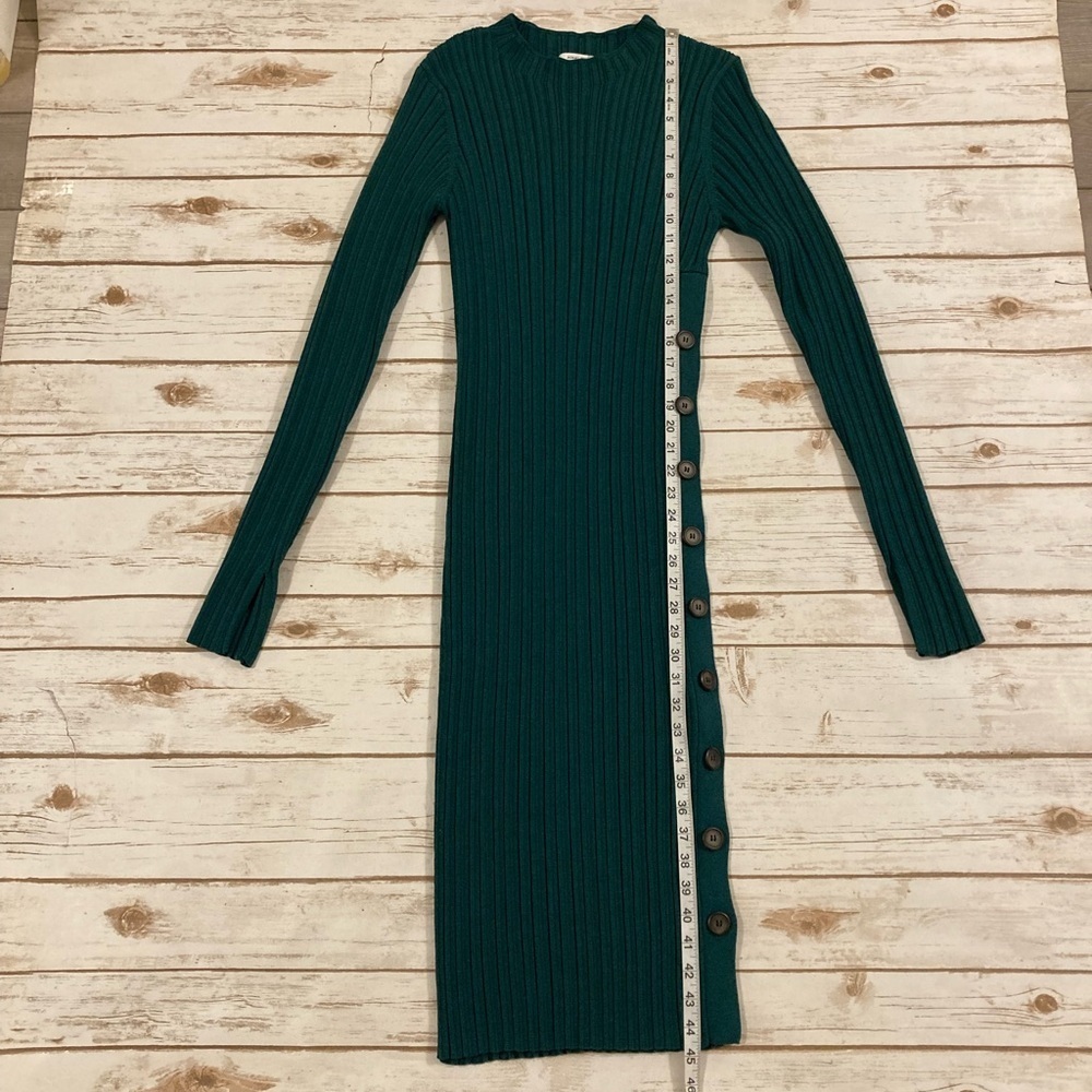 Adam Lippes Emerald Green Ribbed Sweater Dress XXL - Picture 5 of 13